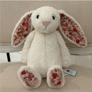 Jellycat NWT Blossom Cream Bunny 'Berry'. RARE. Medium 12” Authentic